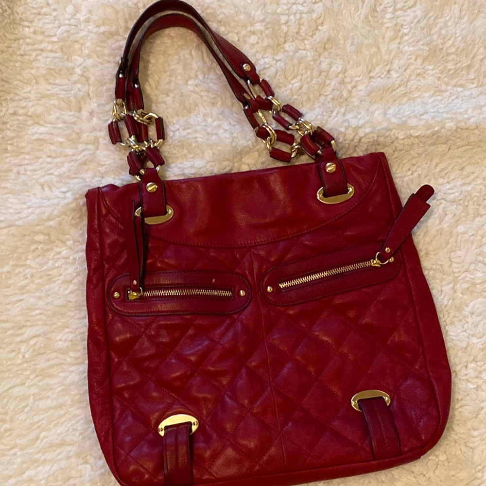 Genuine leather B. Makowsky Red leather Shoulder Bag